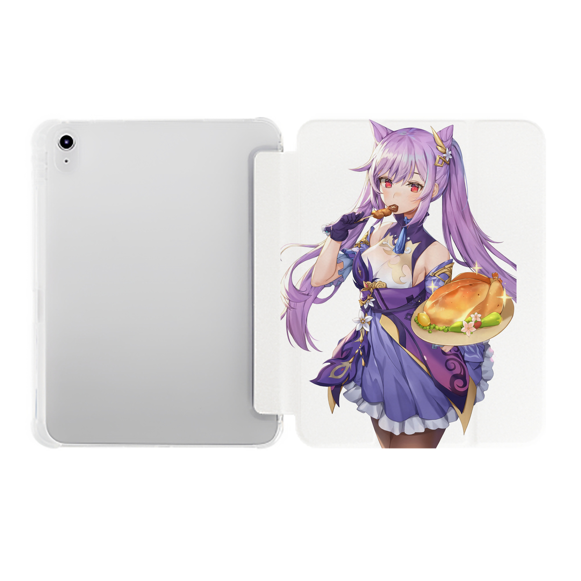 げんし神 刻晴 こくせい genshin Kokusei IPad ケース ペン収納付き 三つ折りスタンド PUレザー×シリコン 対応機種9.5/10.5/10.9インチ
